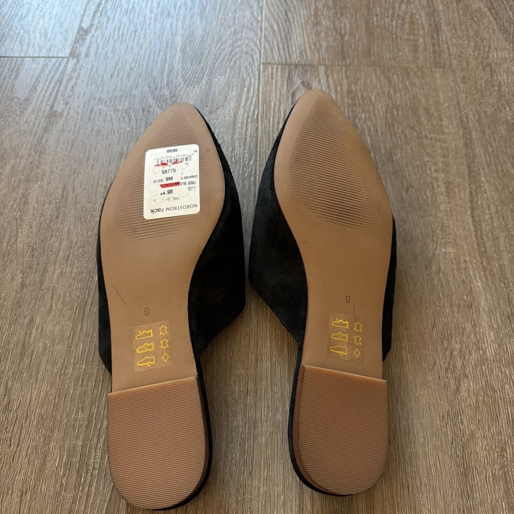 MADEWELL Women's "Remi" Black Suede Pointed Toe Slip On Mule Flats Sz 9 $90 - Picture 7 of 11